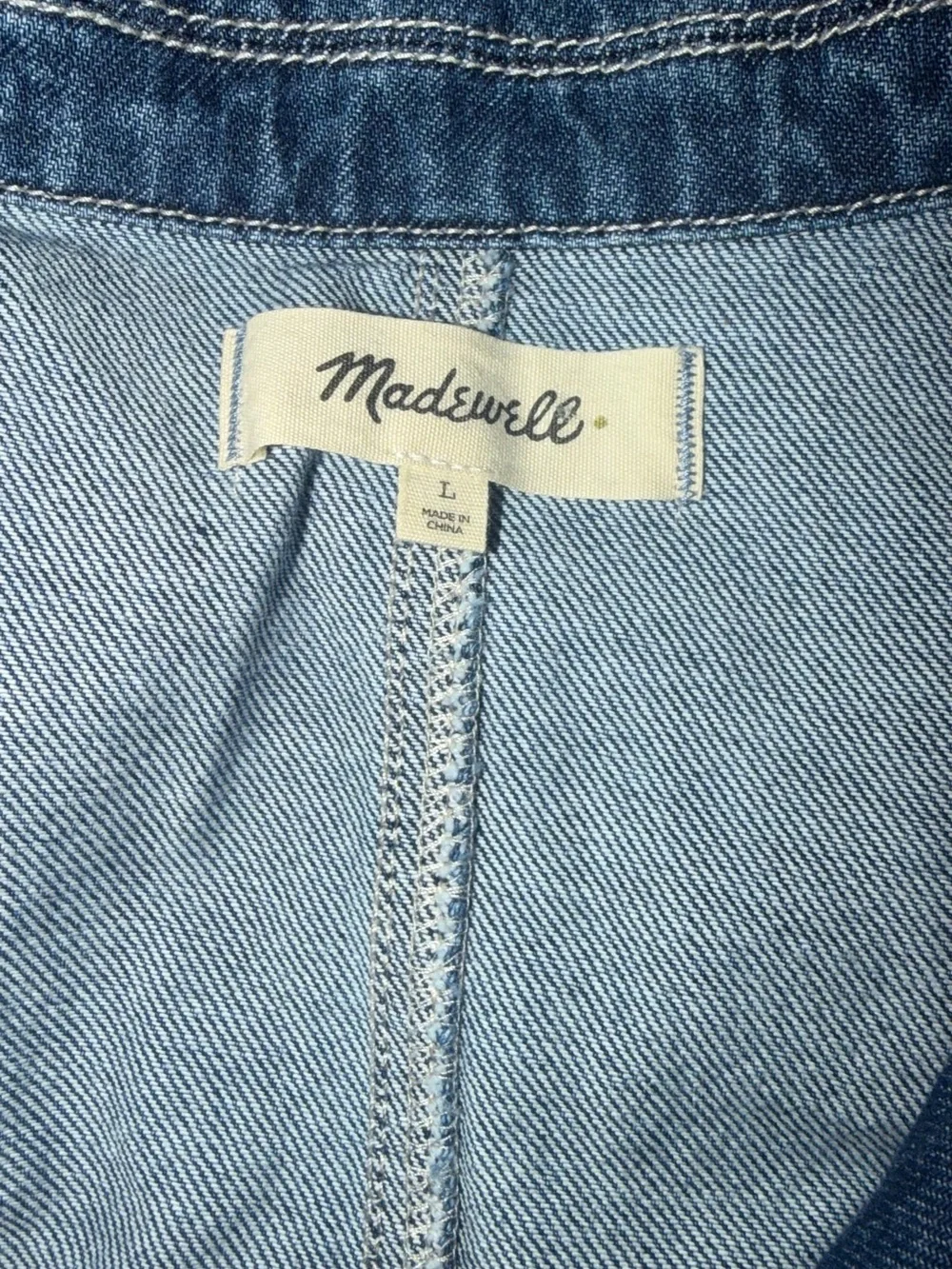 Madewell Blue Denim Utility Jumpsuit